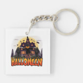 Pumpkin Scary House, Halloween Sleutelhanger (Achterkant)