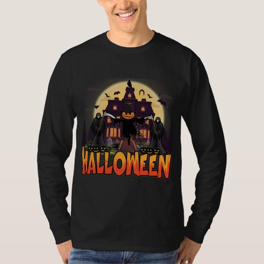 Pumpkin Scary House, Halloween T-shirt (Voorkant)