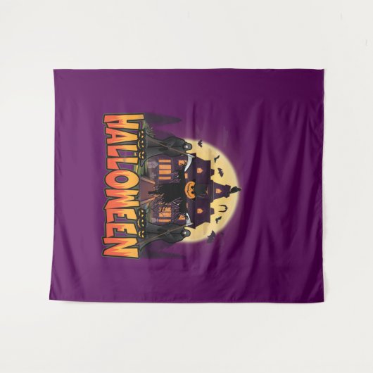 Pumpkin Scary House, Halloween Wandkleed (Voorkant (horizontaal))