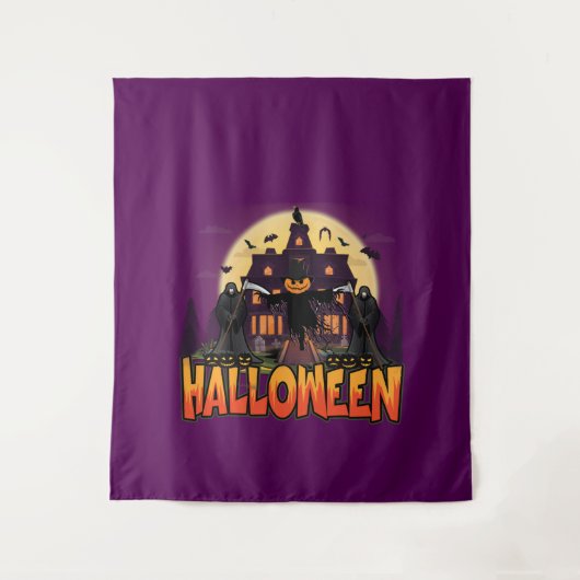 Pumpkin Scary House, Halloween Wandkleed (Voorkant)