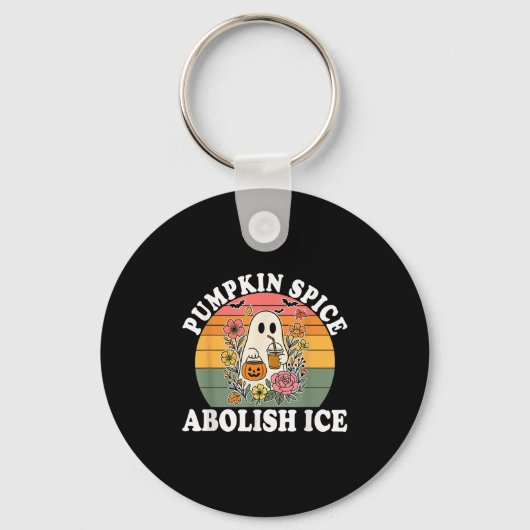Pumpkin Sce Abolish Ice Halloween Design  Sleutelhanger (Voorkant)