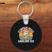 Pumpkin Sce Abolish Ice Halloween Design  Sleutelhanger (Voorkant)