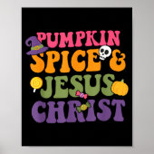 Pumpkin Sce &amp; Je-sus Christ Funny Christian Ha Poster (Voorkant)