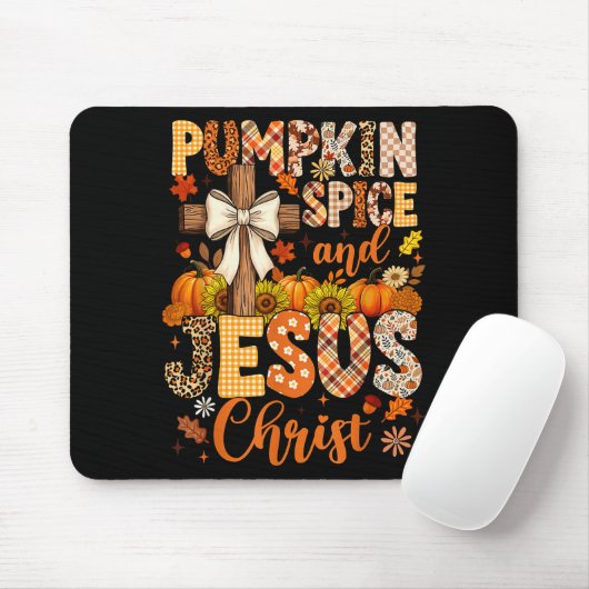Pumpkin Sce And Jesus Christ Funny Fall Christian Muismat (Met muis)