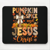 Pumpkin Sce And Jesus Christ Funny Fall Christian Muismat (Voorkant)
