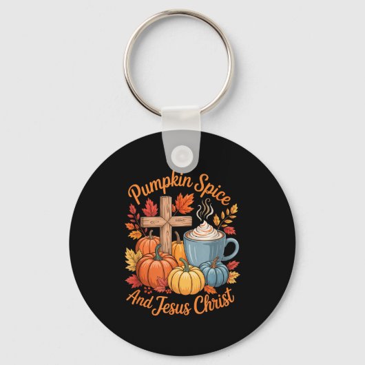 Pumpkin Sce And Jesus Christ Funny Fall Christian  Sleutelhanger (Voorkant)