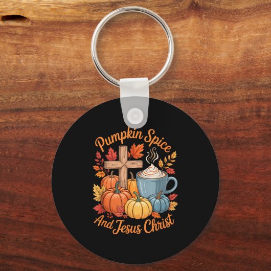 Pumpkin Sce And Jesus Christ Funny Fall Christian  Sleutelhanger (Voorkant)