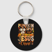 Pumpkin Sce And Jesus Christ Funny Fall Christian Sleutelhanger (Voorkant)
