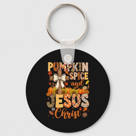 Pumpkin Sce And Jesus Christ Funny Fall Christian  Sleutelhanger (Voorkant)