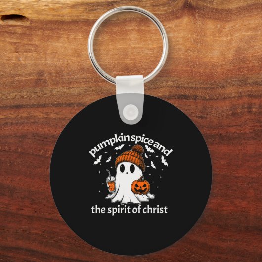 Pumpkin Sce And The Srit Of Christ Funny Ghost Hal Sleutelhanger (Voorkant)