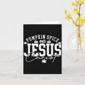 Pumpkin Sce Christian Faith Thanksgiving Fall Autu Kaart (Gele Bloem)