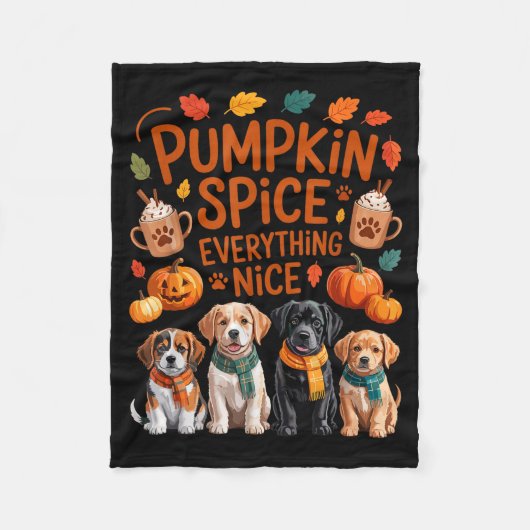 Pumpkin Sce Everything Nice Fall Dog Lovers Addict Fleece Deken (Voorkant)