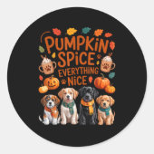 Pumpkin Sce Everything Nice Fall Dog Lovers Addict Ronde Sticker (Voorkant)