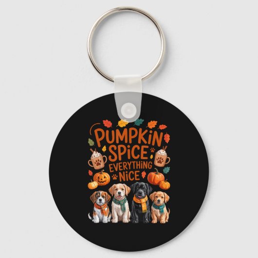 Pumpkin Sce Everything Nice Fall Dog Lovers Addict Sleutelhanger (Voorkant)