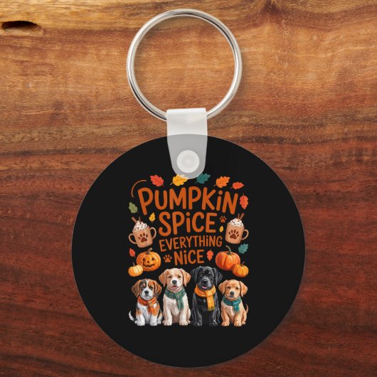 Pumpkin Sce Everything Nice Fall Dog Lovers Addict Sleutelhanger (Voorkant)