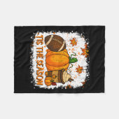 Pumpkin Sce Football Tis The Season Fall Thanksgiv Fleece Deken (Voorkant (Horizontaal))
