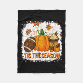 Pumpkin Sce Football Tis The Season Fall Thanksgiv Fleece Deken (Voorkant)