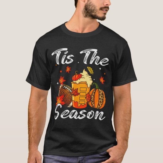 Pumpkin Sce Football Tis The Season Fall Thanksgiv T-shirt (Voorkant)