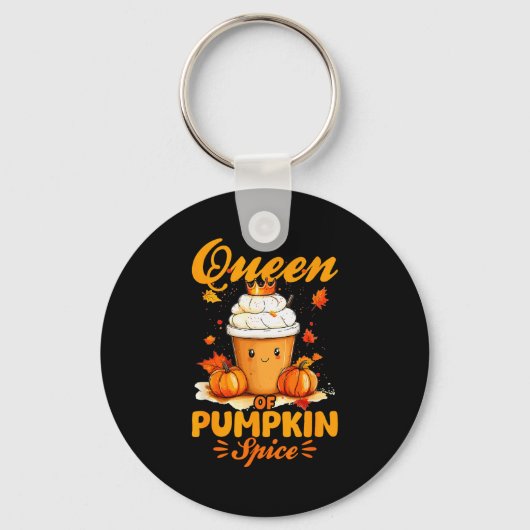Pumpkin Sce Latte Fall Season Queen Of Pumpkin Sce Sleutelhanger (Voorkant)