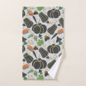 Pumpkin seamless pattern carrot black and white bad handdoek (Handdoek)