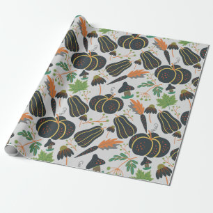 Pumpkin seamless pattern carrot black and white cadeaupapier
