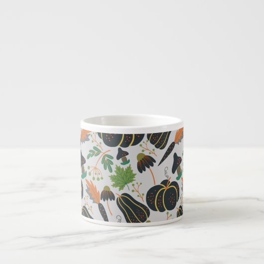 Pumpkin seamless pattern carrot black and white espresso kop (Voorkant)