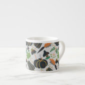 Pumpkin seamless pattern carrot black and white espresso kop (Voorkant rechts)
