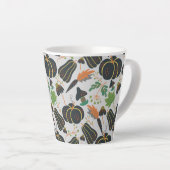 Pumpkin seamless pattern carrot black and white latte mok (Rechterhoek)