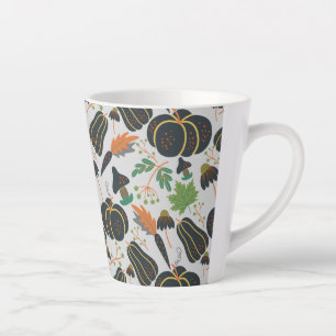 Pumpkin seamless pattern carrot black and white latte mok