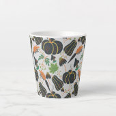 Pumpkin seamless pattern carrot black and white latte mok (Voorkant)