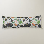 Pumpkin seamless pattern carrot black and white lichaamskussen (Achterkant)