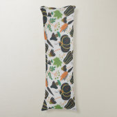 Pumpkin seamless pattern carrot black and white lichaamskussen (Voorkant Verticaal)