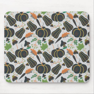 Pumpkin seamless pattern carrot black and white muismat