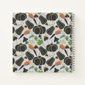 Pumpkin seamless pattern carrot black and white notitieboek (Achterkant)