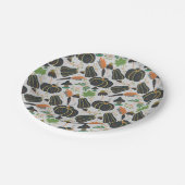 Pumpkin seamless pattern carrot black and white papieren bordje (Gekanteld)