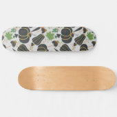 Pumpkin seamless pattern carrot black and white persoonlijk skateboard (Horizontaal)