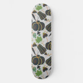 Pumpkin seamless pattern carrot black and white persoonlijk skateboard (Voorkant)