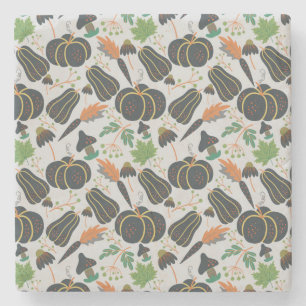 Pumpkin seamless pattern carrot black and white stenen onderzetter