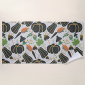 Pumpkin seamless pattern carrot black and white strandlaken (Voorkant)