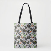 Pumpkin seamless pattern carrot black and white tote bag (Voorkant)