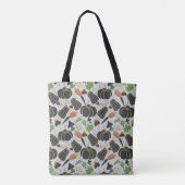 Pumpkin seamless pattern carrot black and white tote bag (Achterkant)