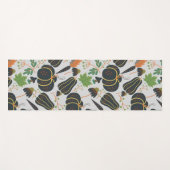 Pumpkin seamless pattern carrot black and white yogamat (Voorkant (horizontaal))