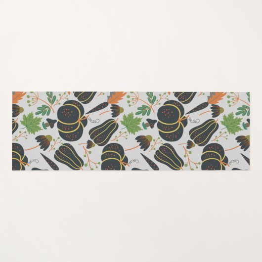Pumpkin seamless pattern carrot black and white yogamat (Voorkant (horizontaal))