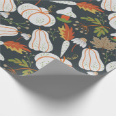 Pumpkin seamless pattern floral black and white cadeaupapier (Hoek)