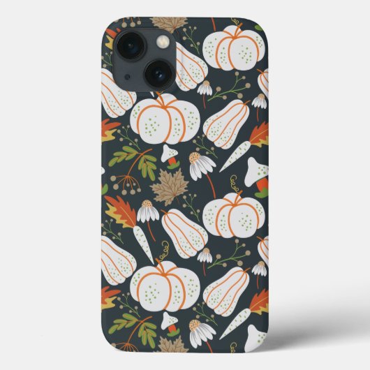 Pumpkin seamless pattern floral black and white Case-Mate iPhone case (Achterkant)