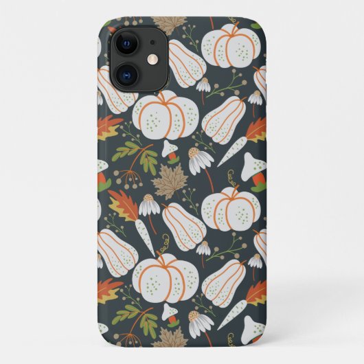 Pumpkin seamless pattern floral black and white Case-Mate iPhone case (Achterkant)