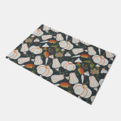 Pumpkin seamless pattern floral black and white deurmat (Schuin)