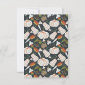 Pumpkin seamless pattern floral black and white kaart (Achterkant)