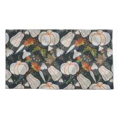 Pumpkin seamless pattern floral black and white kussensloop (Achterkant-Links)