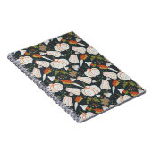 Pumpkin seamless pattern floral black and white notitieboek (Rechterzijde)